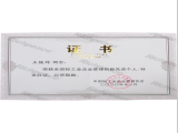 全国轻工业管理创新先进个人证书