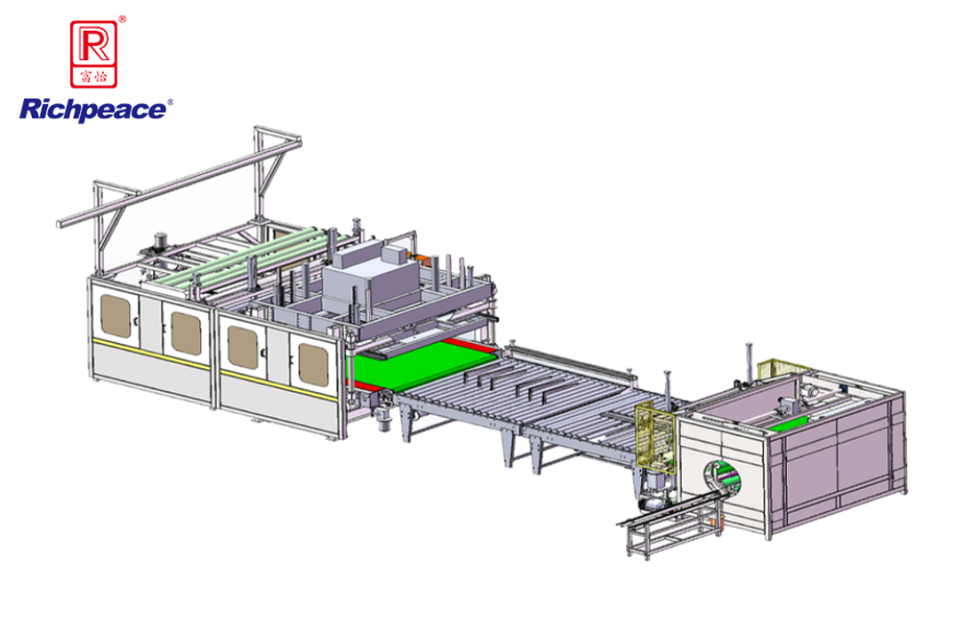 富怡全自动床垫卷压包装线