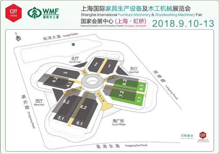 WMF国际木工展展馆平面图