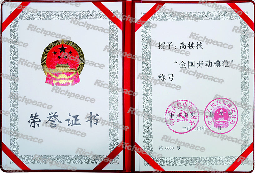 总工程师高接枝荣获“全国劳动模范”荣誉称号
